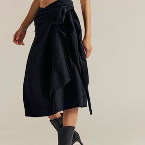 Free People convertible Black denim Skirt